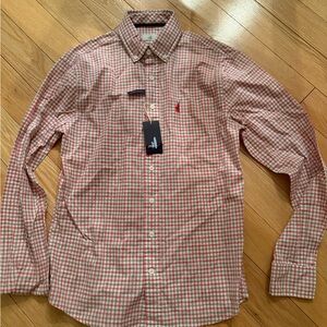 johnnie-O Red and White Checkered Shirt
